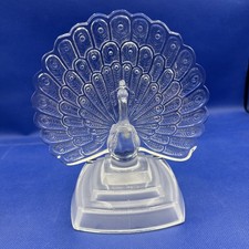 CRYSTAL GLASS PEACOCK FIGURINE RCR ROYAL CRYSTAL ROCK Italy