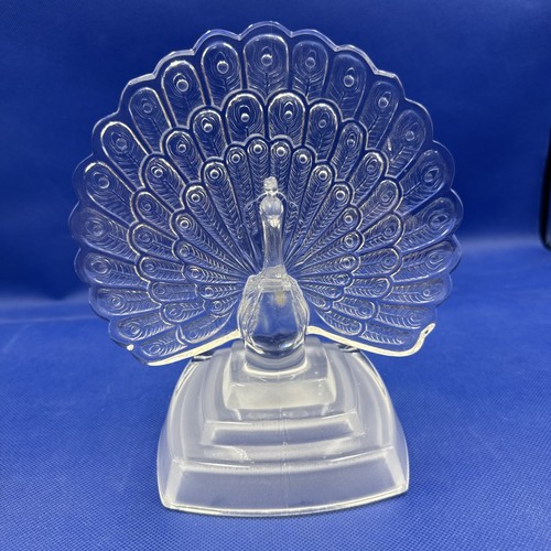 Crystal glass peacock - glass, figurine