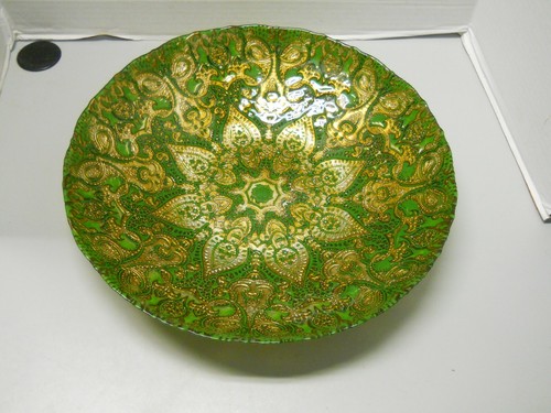 Turkish gold green ornate - &,