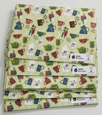 Gift Wrap Sheets 70cm x 50cm Winter Christmas Festive Tea & Hugs 8 Sheets New