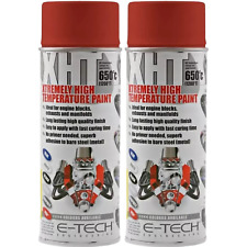 2 x E-Tech RED High Temperature XHT VHT Spray Paint Cans Engine Block Exhaust