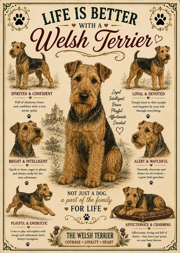 Welsh terrier photo print - welsh,