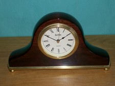 ACCTIM QUARTZ NAPOLEON SHAPED WOODEN MANTEL CLOCK 3 inch Roman face wood battery