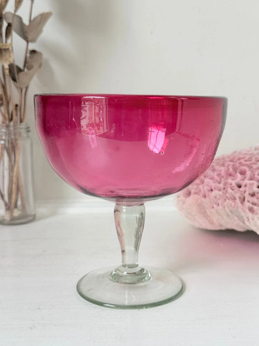 Vintage cranberry glass bonbon - vintage,