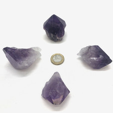 Amethyst Points Purple Quartz Natural Crystal, Job Lot 4 Pcs, nw 240g Total