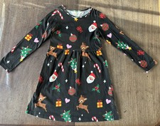 Girls H & M Christmas Dress Age 6-8 Years Cotton Long Sleeve 