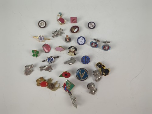 Lot vintage enamel badges - enamel,