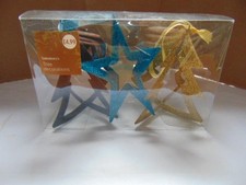 CHRISTMAS TREE DECORATIONS GLITTERY  SET TREES AND STAR