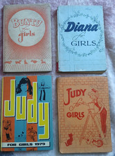 Girls Annuals Bundle 60s and 70s, Judy, Bunty, Diana Vintage Set of 4