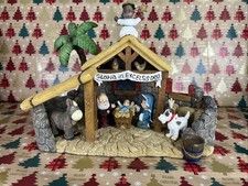 Christmas Traditions AAF Gold Label Whimsical Nativity Scene Resin Ragdoll 13x10