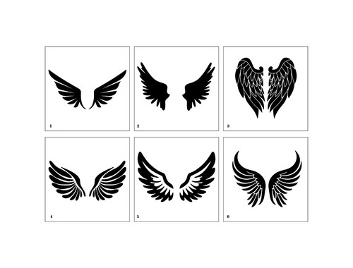 Angel wings stencils - angel,