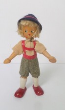 OLD WOODEN POLISH JOINTED DOLL FACTORY CLOTHING