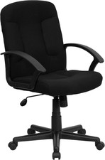 Garver Mid-Back Black Fabric