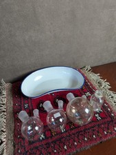Collection of Scientific Medical Equipment Glass Enamel Kidney Dish Vintage Lot