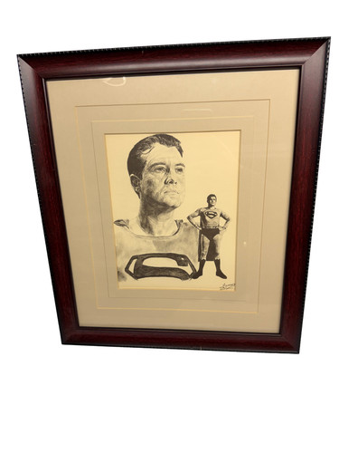 Framed superman portrait print - framed,