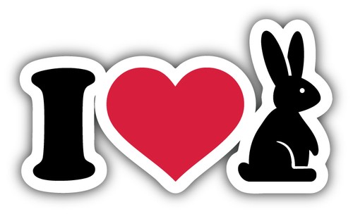 Love bunny car bumper - love,
