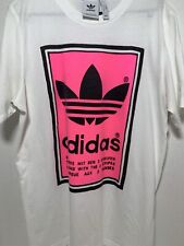 Adidas Tre-Foil Retro Style Big Logo Pink Men's Small T-Shirt Nice Condition