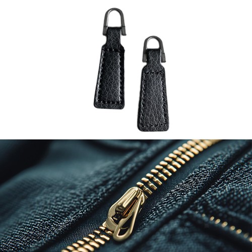 2pcs zipper pulls - 2pcs, leather