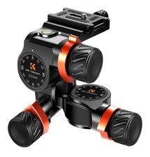 K&F Concept Geared Tripod Head, 360°Panoramic 3-Way Ballhead with Quick Release
