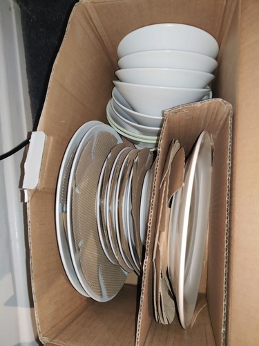 Lot mixed white ceramic dinner - white,