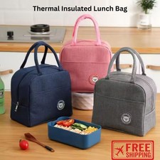Thermal Insulated Lunch Bag Cool Bag Picnic Adult Kids Food Storage Lunch Box UK