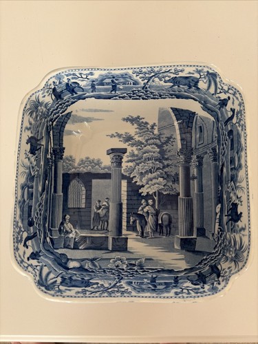 Antique spode blue - blue, and