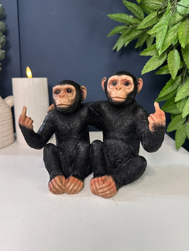 Rude monkey duo ornament - rude,