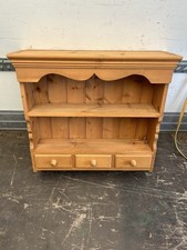 Solid Pine Wall Shelf with Drawers – Country Cottage Style Farmhouse