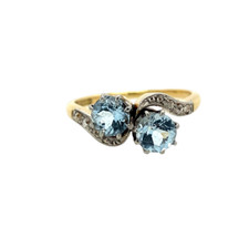 18ct Gold/Plat Aquamarine &