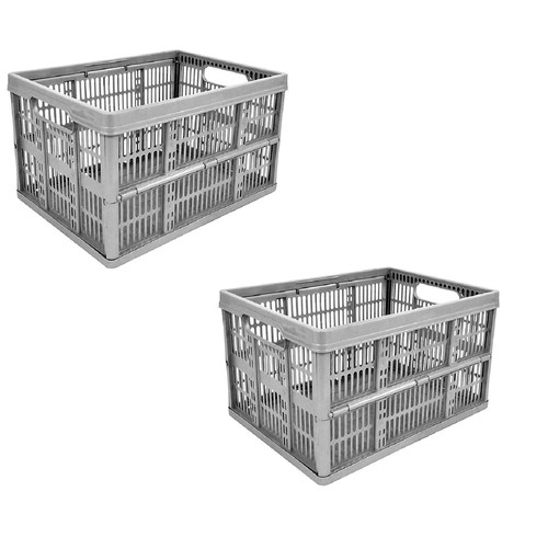 Plastic folding storage crate - plastic,