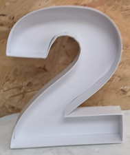 Paper Mache Number Fillable Cardboard Birthday Decorative Tray Treat (2) , White