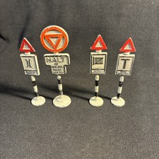 Gilco,die Cast Metal Road Signs. Vintage.good.height Max 7.5cms.