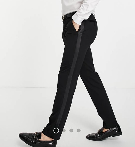 Topman skinny tuxedo trousers - tuxedo,