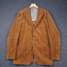 SOCI3TY Jacket Mens L Large 40 Brown Corduroy Jumbo Cord Blazer Unstructured