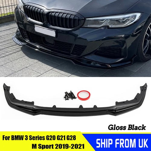 Gloss black front bumper lip - front,