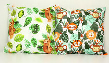 2pack baby pillows filled patterned cushions 4 pram cot bed jungle sloth 1 year+