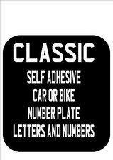 CLASSIC Car Bike Number Plate Letters numbers stick on