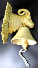 Antique Large Cast Metal Door Bell Depicting a Billie Goat.