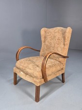 Vintage 1950s Lounge Chair Bentwood Arms Wing Back Retro EB10264 MBEN