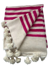 Moroccan Pom Pom Blanket 100%