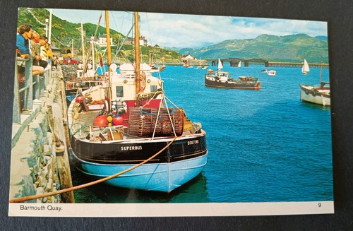 Postcard barmouth quay boats - barmouth, quay,