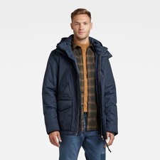 G-Star Men's Raw Jacket Medium Blue Fraser Quilted Puffer Insulated Padded Coat