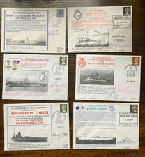 Six Royal Navy Submarine official RNCC covers all signed by veterans WW2 battles