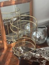 Gold Framed Glass Bar Cart