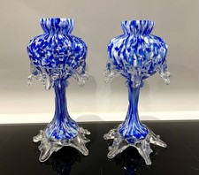 Vintage Pair Of Blue & White