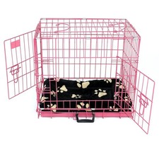 Dog Cage with Bed Crate Metal Training Pet Carrier Puppy Cat XS S M L XL XXL 