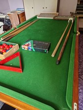 7ft Half-Size Snooker Table with Balls and Cues Plus Pool Balls