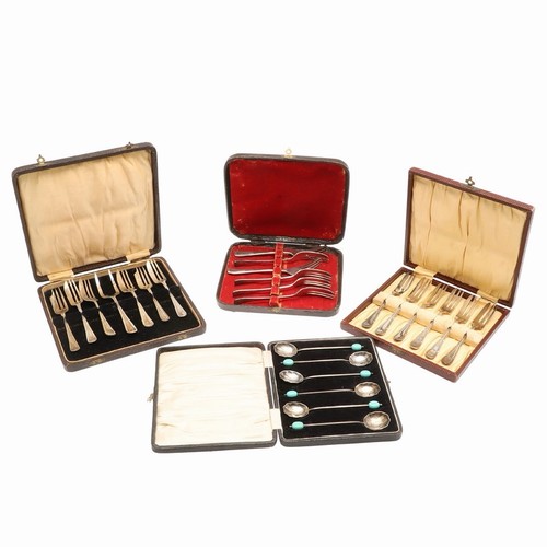 Cased set six - set, silver