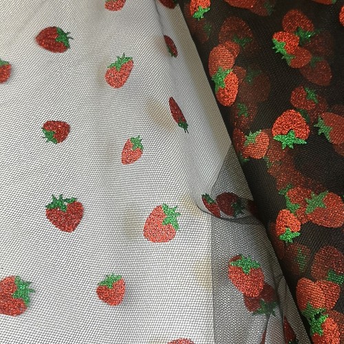 Glitter strawberry floral - floral, soft