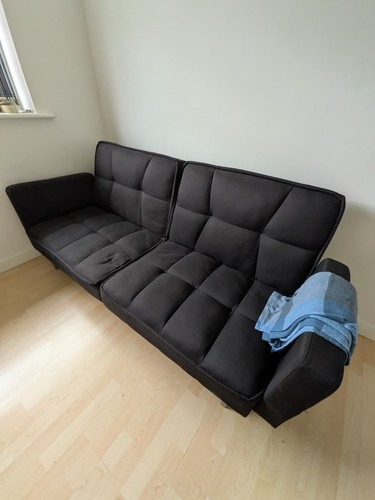 Used black made com sofabed - used, made.com
